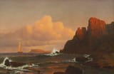 Francis Augustus Silva (New York City, New York, U.S.A. 1835-1886 ibidem) Coastal Sunset - Oil on canvas