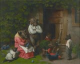 William Holbrook Beard (Painesville, Ohio, U.S.A. 1824-1900 Brooklyn, New York, U.S.A.) Domestic Tranquility - Oil on canvas 1884