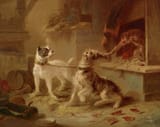 William Holbrook Beard (Painesville, Ohio, U.S.A. 1824-1900 Brooklyn, New York, U.S.A.) Mischievous Monkey - Oil on panel c.1872