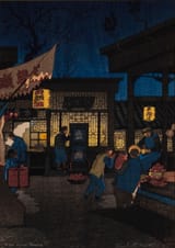 Elizabeth Keith (Aberdeenshire, Scotland, U.K. 1887-1956 London, England, U.K.) Night Scene, Peking - Color woodblock print 1922