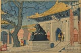 Elizabeth Keith (Aberdeenshire, Scotland, U.K. 1887-1956 London, England, U.K.) Lama Temple, Peking - Color woodblock print 1922