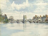 William Fraser Garden (Gillingham, Kent, England, U.K. 1856-1921 Huntingdon, Huntingdonshire, England, U.K.) The Bridge at St. Ives, Huntingdonshire - Watercolour 1899