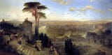 David Roberts (Stockbridge, Midlothian, Scotland, Kingdom of Great Britain 1796-1864 London, U.K.) Rome, Sunset from the Convent of Sant&#039; Onofrio on the Janiculum - Oil on canvas c.1856 (QR)-min