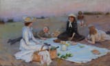 Charles Courtney Curran (Hartford, Kentucky, U.S.A 1861-1942 New York City, New York, U.S.A.) Picnic Supper on the Sand Dunes - Oil on canvas 1890