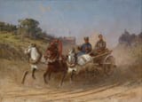 Prince Pyotr Nikolayevich Gruzinsky (Kursk, Kursk Governorate, Russian Empire 1837-1892 St. Petersburg, Russian Empire) Summer Troika Ride - Oil on canvas
