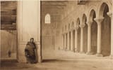 Joseph-Frédéric Debacq (Paris, French Republic 1800-1892 ibidem) The Nave of the Cathedral at Monreale, Looking West, with a Traveller in the Foreground - Pen and brown ink and brown wash, over an underdrawing in pencil-min