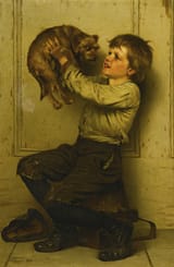 John George Brown (Durham, County Durham, England, U.K. 1831-1913 New York City, New York, U.S.A.) You&#039;re a Beauty - Oil on canvas