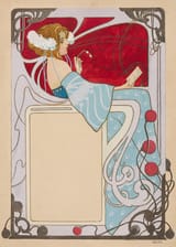 Sergius Hruby (Vienna, Austro-Hungarian Monarchy 1869-1943) A Young Woman Contemplating a Portrait - Gouache and watercolour, with touches of gold, over a pencil underdrawing