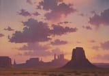 Michael Stack (Monticello, New York, U.S.A. 1947-) Sunset and Shadows Monument Valley - Oil on canvas 2002