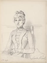 Ludwig Thiersch (München, Kingdom of Bavaria, German Confederation 1825-1909 München, Kingdom of Bavaria, German Reich) Portrait of a seated lady - Pencil on paper 1890-min