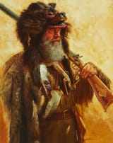 John Bruce (Los Angeles, California, U.S.A. 1931-2018) Grey Wolf - Oil on canvas
