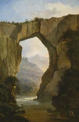 Nicolino Vicompte Calyo (Naples, Kingdom of Naples 1799-1884 New York City, New York, U.S.A.) Natural Bridge - Oil on canvas 1849