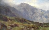 Edward Theodore Compton (London, England, U.K. 1849-1921 Feldafing, Free State of Bavaria, German Reich) Mountain landscape, North Wales - Oil on canvas 1908
