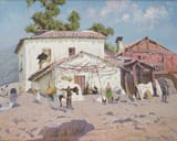 Rafael Martínez Díaz (Madrid, Kingdom of Spain 1915-1991) Pueblo - Óleo sobre lienzo