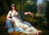 Gaspare Landi (Piacenza, Duchy of Parma and Piacenza 1756-1830 ibidem) after Pietro Benvenuti (Arezzo, Grand Duchy of Tuscany 1769-1844 Florence, Grand Duchy of Tuscany) Portrait of Teresa Bandettini, as a muse in an ideal landscape - Oil on canvas