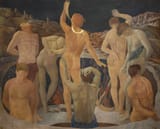 Onofrio Martinelli (Mola di Bari, Puglia, Kingdom of Italy 1900-1966 Florence, Tuscany, Italian Republic) The Giants - Oil on canvas 1937