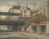 Wolfgang Ziezold (1931-1990 Berlin, F.R.G.) Bahnhof Savigny-Platz - Gouache auf festem Malkarton 1980-min