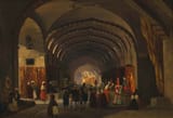 Ippolito Caffi (Belluno, Dipartimento della Piave, Kingdom of Italy, French Empire 1809-1866 The Armored Frigate Re d&#039;Italia, The Battle of Lissa, Adriatic Sea) Inside the bazaar - Oil on canvas