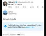 Go back to india Twitter Visibility limited