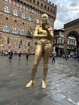 giant statue of black woman in Piazza della Signoria Florence Italy