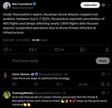 Under Starovoitov&#039;s watch, Ukrainian drone attacks crippled civil aviation, between July 5–7 2025, Rosaviatsia reported cancellation of 485 flights 07-07-2025