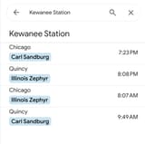 Kewanee station schedule board