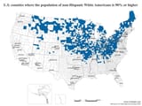 90 percent white counties