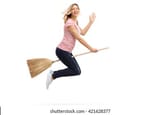woman-flying-on-broom-waving-260nw-421628377