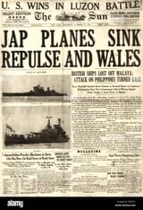 1941-the-sun-new-york-page-reporting-the-sinking-of-royal-navy-battlecruisers-E5GEH1