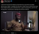 PhilipObaji 07-07-2025 I exposed how Russia helped orchestrate the coup that truncated democracy in Mali. I revealed the Russian-linked reason behind the coup HD