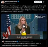 White House Press Secretary on halting weapon supplies to Ukraine, it&#039;s a &#039;standard review by the Pentagon of all weapons and all aid and all support&#039; 07-07-2025 HD