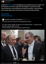 pinapic 08-07-2025 Grateful to @ACF_int for investigating and bringing this issue to light. The participation of a Putin supporter like Gergiev in a publicly funded