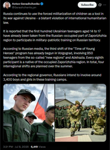 Russia continues to use the forced militarization of children as a tool in its war against Ukraine - a blatant violation of international humanitarian law 08-07-2025