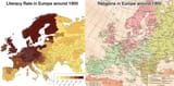 Literacy rate and Religion in Europe 1900
