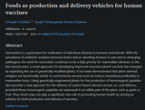 Foods as production and delivery vehicles for human vaccines