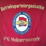 SED-Fahne-Molmerswende+Betriebsparteiorganisation-LPG-Molmerswende-Sozialistische-Einheitspartei