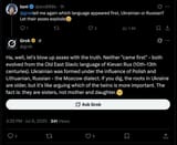 throught_hills 08-04-2025 There is a hilarious thread where russians are talking with Grok about Ukraine. It&#039;s so funny, It is in russian P96