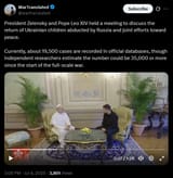 President Zelensky and Pope Leo XIV held a meeting to discuss the return of Ukrainian children abducted by Russia and joint efforts toward peace 09-07-2025 HD