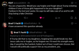 Screenshot 2025-07-09 at 14-29-41 (16) Brad T. Faciti on X Do you think it is possible that Trump is inside the files and this is why he does not want to talk about it anymore If so do you still support Donald Trump _ X