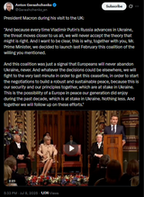 President Macron during his visit to the UK 08-07-2025 &#039;And because every time Vladimir Putin&#039;s Russia advances in Ukraine, the threat moves closer to us all&#039; HD