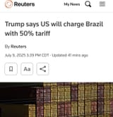 USA brazil 50 percent tariffs