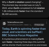 Earth is faster