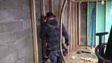 cinderblock wall