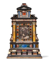 AN ITALIAN PIETRA DURA AND EBONY HOUSE ALTAR, 19TH CENTURY, INCORPORATING SOME EARLIER ELEMENTS _ Christie&#039;s