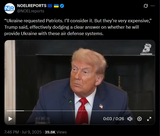 Ukraine requested Patriots. I’ll consider it. But they’re very expensive&#039; Trump said, effectively dodging a clear answer on whether he will provide 09-07-2025 HD