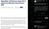 U.S. House Speaker Mike Johnson on the sanctions bill against Russia 09-07-2025 &#039;Putin has shown no willingness to be reasonable or to seriously discuss&#039;