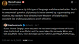 PopovaProf 08-07-2025 Lavrov deserves exactly this type of language and characterization. Don&#039;t let anyone tell you that diplomacy. RUTTE
