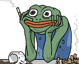 pepe worried smoking