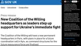 The Coalition of the Willing announced a new permanent headquarters in Paris and the finalization of plans for a post-ceasefire force in Ukraine 10-07-2025