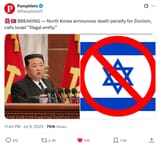 North Korea announces death penalty for Zionism calls Israel “illegal entity